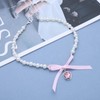 Cybche Boho Bow Pearl Necklace Choker Pearl Heart Necklace Silver