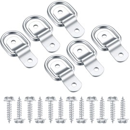 D Ring Lashing Eyelet, 6 Pieces Eye Plate, Lashing Straps Tension Rings, Load Securing D Rings, Eyelets Stainless Steel for Motorhome Accessories, Camping Equipment, Car Trailer, Kayak