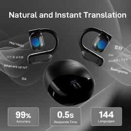 Translation Earbuds Real Time - 144 Language Ai Translator Earbuds, 3 in 1 Wireless Bluetooth Headphones Translator Device for iOS and Android, Simultaneous Wireless Bluetooth Translation