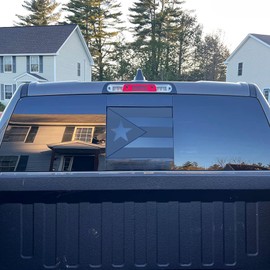 Xinghe for Dodge Ram 2009-2026 Rear Middle Window Puerto Rico Flag Decal Sticker for Dodge Ram, Matte Black Puerto Rican Flag Decal,Adhesivo de la Bandera de Puerto Rico