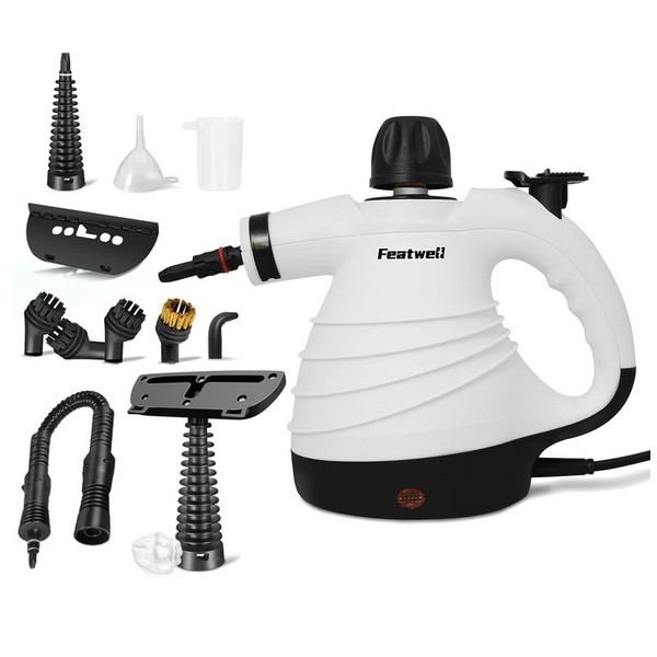 Featwell Pressurized Handheld Multi-Surface Natural Steam Cleaner with 12 pcs