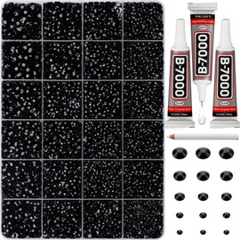 30000Pcs Resin Rhinestones for Crafting Bedazzling, Bulk Black Flatback Gems for Crafts Clothing Clothes Fabric Tumbler Sneakers, Bedazzle Flat Back Jewel Assorted Size SS6/10/16/20/30 with b7000 Glue