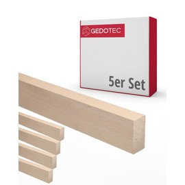 Gedotec Wooden Strips for Crafts, Wooden Boards for Building Made of Beech Wood, 95 cm, Pack of 5, 8 x 23 x 950 mm, Basic, Versatile Wood for Crafts and Building Various Objects, Windowsill Wood