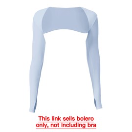 YEOREO Women Crop Top Long Sleeve Bolero Open Front Workout Cropped Shirts Sports Shrug, Baby Blue, Large