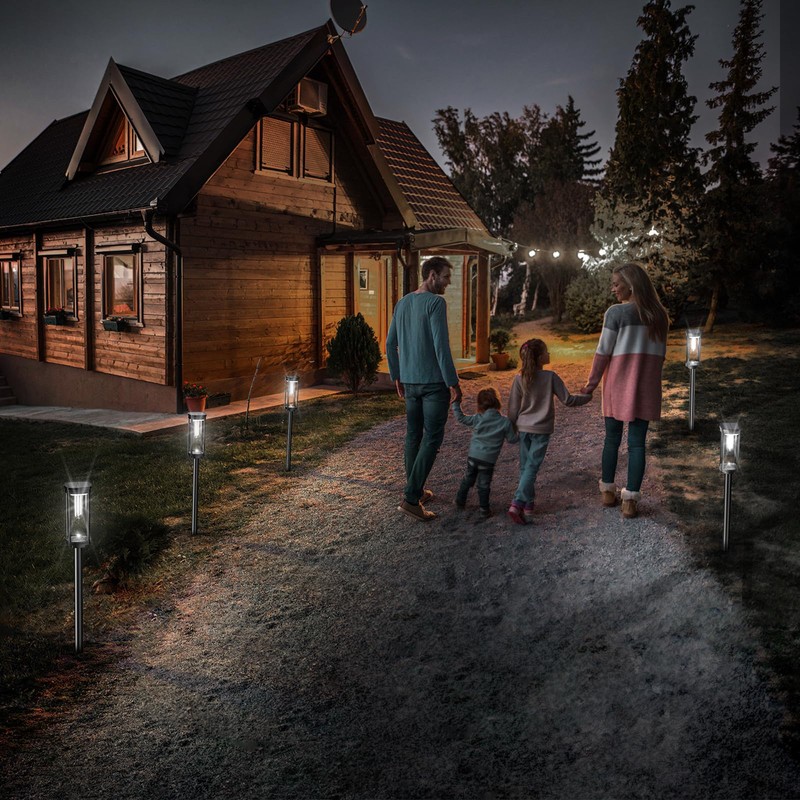BITPOTT Solar Outdoor Lights Pathway, 6 Pack Pathway Lights Solar