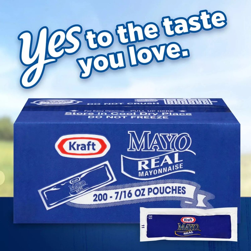 Kraft Real Mayo Mayonnaise Single Serve Pouches, 200 ct.
