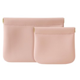 2-Pack Makeup Bags, Small Makeup Pouches for Women, Stylish Mini Cosmetic Bags Ideal for Travel, Also Functioning as Coin Purse Organizers, Pink