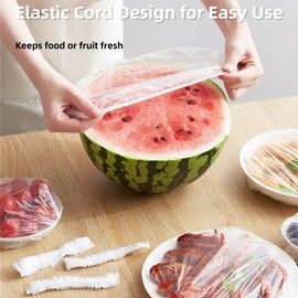 Plastic Bowl Covers Elastic Reusable for Sourdough Bread Proofing,200 Pcs Stretchable Food Wrap,Outdoor Picnic and Kitchen Food Covers