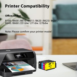 950XL 951XL Combo Compatible for HP 950 XL 951 XL Ink Cartridge Replacement for HP OfficeJet Pro 8600 8610 8620 8100 8630 8660 8640 8615 76DW 251DW (1 Black, 1 Cyan, 1 Magenta, 1 Yellow)