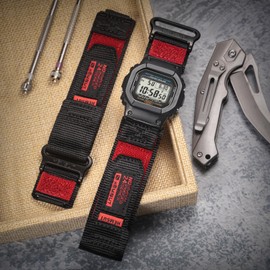 16mm Nylon Watch Band Compatible With CASIO GA-100/110/120/150/200/201/300/310/400/700/710, DW5600/5000/5300/5700/6900 Series, 2 Sizes (S/M), Quick Release Strap