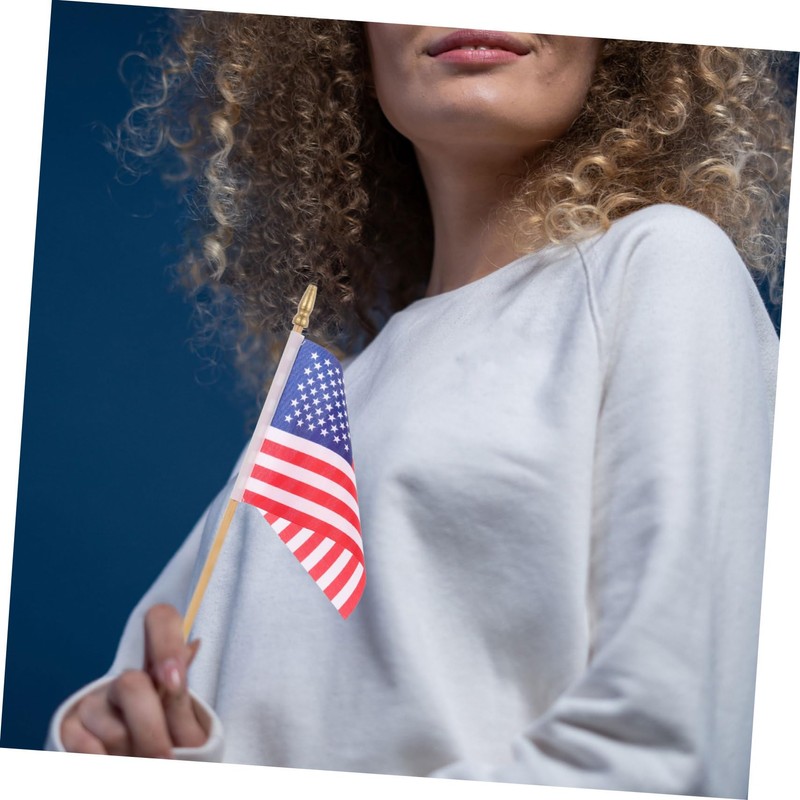 Kisangel 40pcs Small American Flags Sticks Usa Flags for Independence