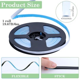 GORGECRAFT 6.56 Yards Caulk Strip 1/3" Self Adhesive White Shower Tub Toilet Caulking Gap Tape Moulding Trim Strip Decorative Sealing Sealant Tape for Stove Sink Bathroom Corner Ceramic Tile Wall Edge