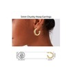 Kawlxpp 14k Gold Plated Small Chunky Lightweight Hoop Earrings For
