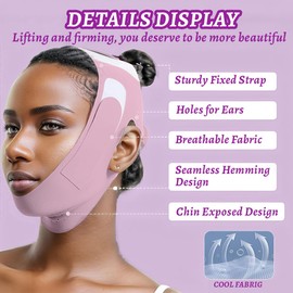 GGUFAY Wiederverwendbarer Chin Strap,V-förmiges Kinn Gesichtsstraffungsband,Face-Lifting Maske für Frauen,Lila