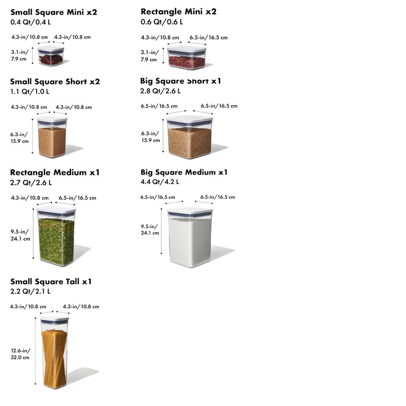 OXO Good Grips 10-Piece POP Container Set for Kitchen Storage,