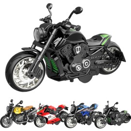 MLcnleS 1:12 Motorcycle Model, Alloy Die-Casting Toy Model Motorcycle for Kids 3 4 5 6 7 8 9 Years Old, 4 in 1 Value-Added Playsets, Toy Car, Motorcycle Collection, Gift