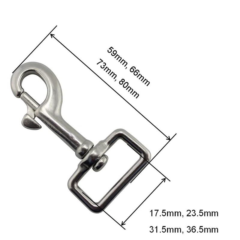 Single Ended Scuba Bolt Snap,Stainless Steel 316 Heavy Duty Single