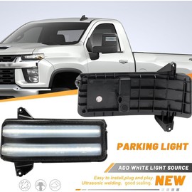 NJSBYL For Sierra & Silverado Amber LED Side Mirror Turn Signal Light Kits