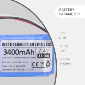 DGFTB 3400mah Vacuum Battery Compatible for iRobot Braava 300 380 381 380T 390 390T 2000 GPRHC202N026 11003067-00 W206001001399 Mint 5200 5200B 5200C Vacuum Cleaner Li-ion Battery with Repair Tools