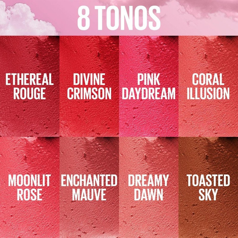 Maybelline Cloudtopia Blush para mejillas y labios,14H, tono rosa iluminada