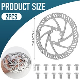 Pack of 2 Bicycle Brake Discs with Screws, Brake Disc 160 mm 6 Hole, for MTB, Road Bike, E-Bike, Disc Brakes Compatible with 6-Hole Systems, Durable Disc Brake Bicycle
