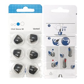 Click Sleeve Vented 3.0 Domes for Connexx,Siemens,Signia and Rexton RIC Hearing Aids with Cleaning Brush Tools (Medium)