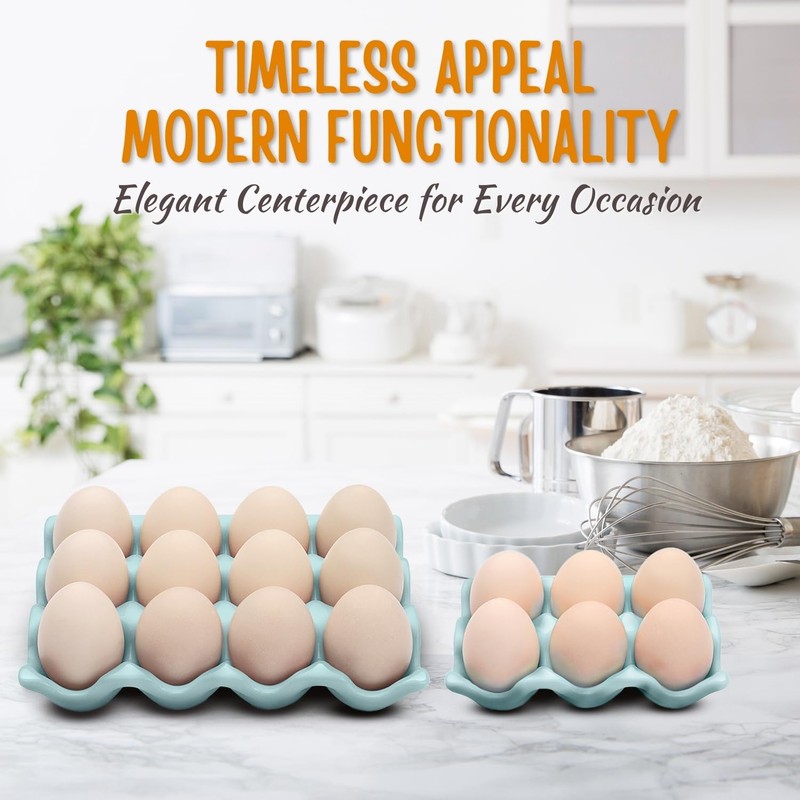 Flexzion Ceramic 12 + 6 Cups Egg Tray - 18