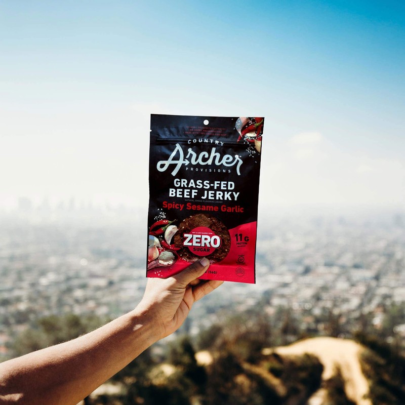 Zero Sugar Spicy Sesame Garlic Beef Jerky by Country Archer