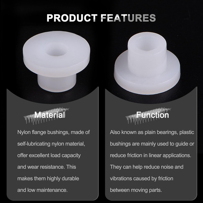 sourcing map 24pcs Flanged Sleeve Bearings Plastic Bushings ID 4.2mm