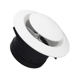 4 Inch Round Dryer Vent Cover, JSIXASO ABS Adjustable Air Vent Soffit Exhaust Vent for Bedroom, Bathroom, Parlor, Attic, Office, Classroom and Storage Room Ventilation