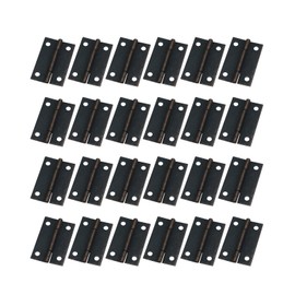 Antrader Retro Folding Hinge, Cabinet Gate Closet Door Hinge 1-1/2'' Long Home Furniture Hardware with 96pcs Screws, Copper Tone, 24-Pack