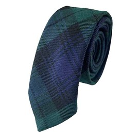 Great British Tie Club Men's Black Watch Tartan Skinny Thin Width Neck Ties