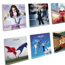 Boxalls 6 Pack Acrylic Vinyl Record Shelf Wall Mount, Clear Record Album Holder Storage Display Your Daily Listening in Style