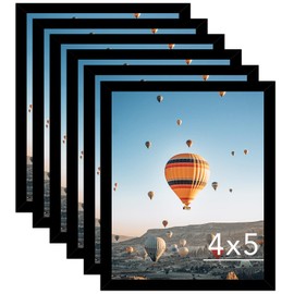 8x8 Picture Frame Set of 6 Black for Wall Hanging or Tabletop, Wall Mounting Horizontally or Vertically, 8 x 8 Square Wall Gallery Poster Photo Frame with Shatter Resistant Plexiglass, 6 Pack, Black