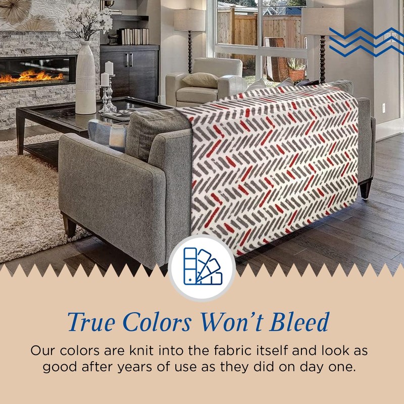 Denali Super Cozy Modern Plaid - Throw Blankets with Orange