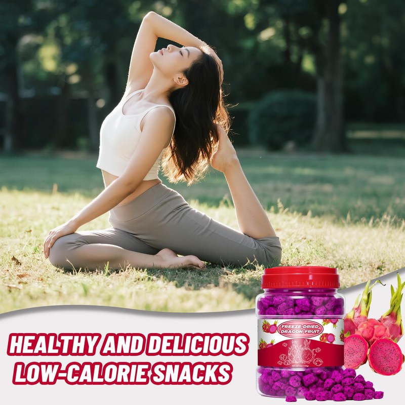 6oz Freeze Dried Dragon Fruit Pieces,170g Dragon Fruit Chunks for