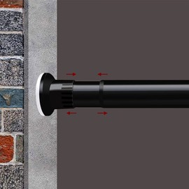 Room Divider Tension Curtain Rod, 44-82" Room Divider Rod, Rust-Resistant and Non-Fall Down Curtain Rod,No Drilling Spring Tension Rods,Adjustable Spring Windows Curtain Rods Black