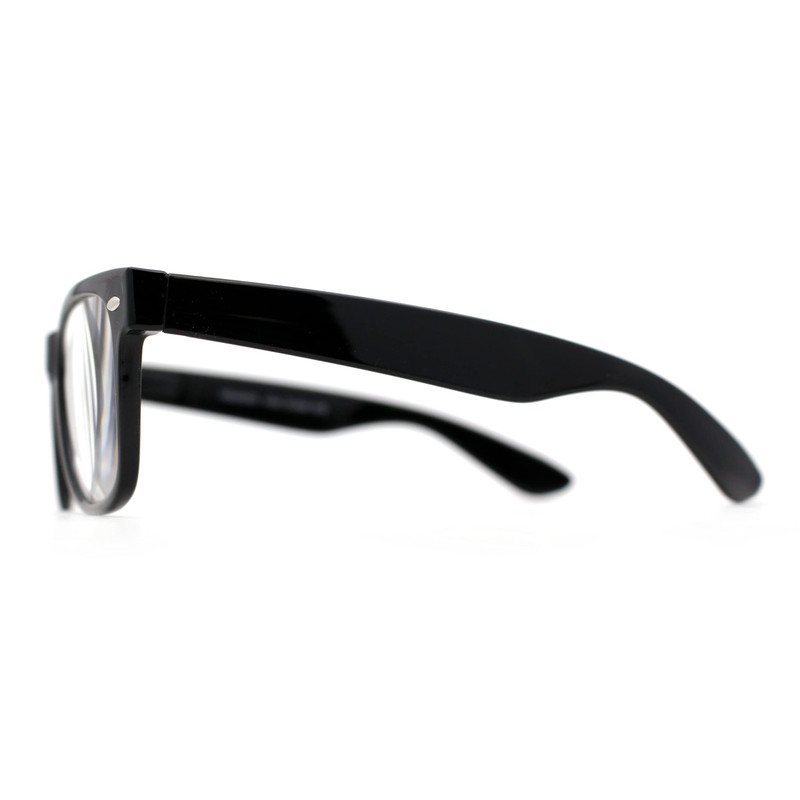 Classic Hipster Horn Rim Reading Glasses Black +2.0