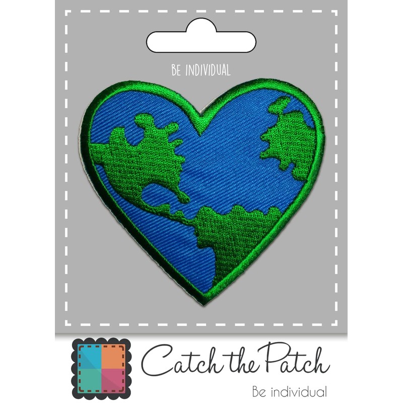 Iron on patches - Peace on earth - blue -