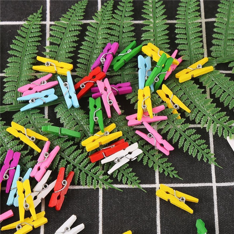 DECORA 2.5cm Multicolor Wood Mini Clothespin 72 pieces in One