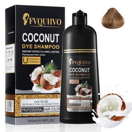 Light Brown Hair Dye Shampoo, Hair Color Shampoo for Women Men, Colors Hair in Minutes, Coconut Dye Shampoo, Brown Hair Dye, Champu Para Pintar el Cabello, Easy to Apply
