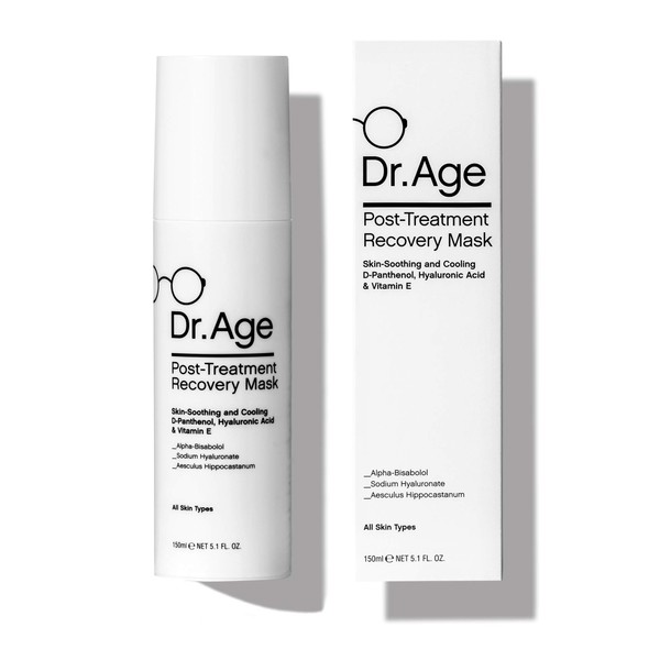 DR AGE Post Treatment Face Mask - Calming & Cooling Facial Mask With Hyaluronic Acid & Vitamin E - Soothing Mask For Irritation, Tired, Dehydrated Skin - 5.3 fl.oz