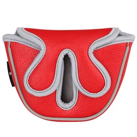 BigTeeth Golf Mallet Putter Head Cover Golf Club Protector Fit for Odessey Backstryke Centre Shaft Putter (Red)