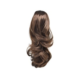 Natural Women Wavy Chic Claw Jaw Clip Ponytail Flirty Layered Hair Extension 14" Curly High Temperature Fiber Synthetic Hair Extension 8# Medium Chestnut Brown