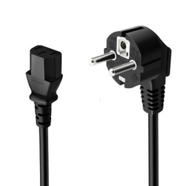 D.Square Power Cable 3 Pin IEC320 C13 Black 1.8m 18AWG for Computer, Monitor, Printer, Projector, Game Console etc.