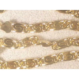 DOLPHIN ORE ##  6 MM 18"  18K GOLD PLATED SCROLL CHAIN NECKLACE LIFETIME WARRANTY 16-18