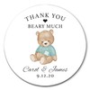 Teddy Bear Baby Shower Stickers, Thank You Stickers for Favors, Party Labels, Thank You Beary Much Labels, Round Favor Stickers