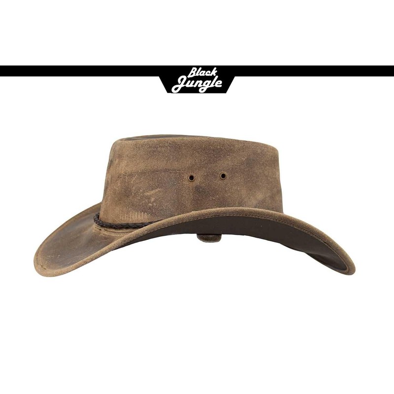 Black Jungle Kimbolton Leather Western Hat Australia Cowboy Hat, charcoal