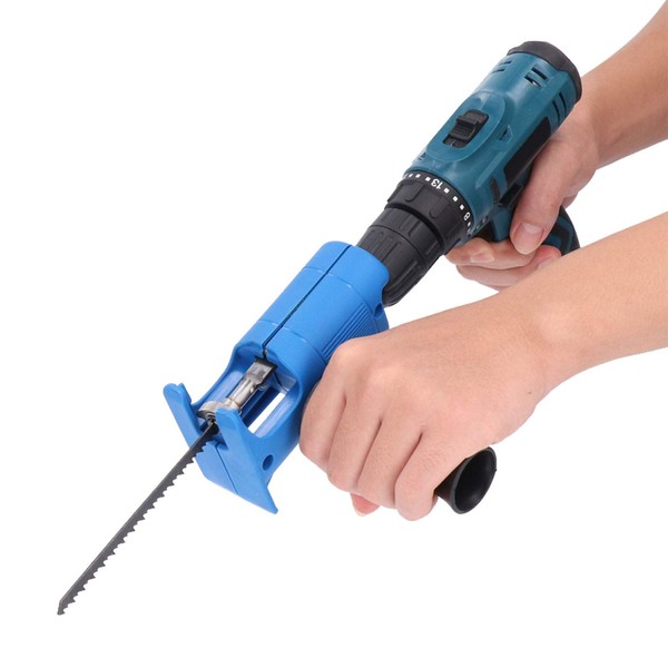 xuuyuu.. Electric Drill Attachment, Reciprocating Saw, Reciprocating Saw, Adapter, Metal, Cutting Wood, Tool, Electric Tool, Includes 3 Blades