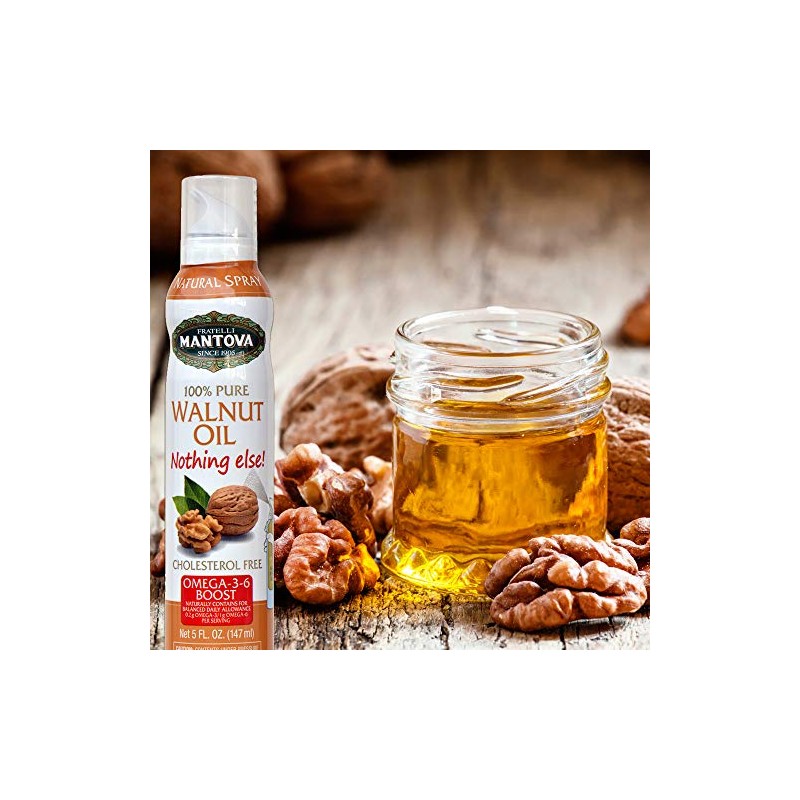 Mantova Walnut Oil, 100% Pure Cooking Spray with Omega-3, perfect
